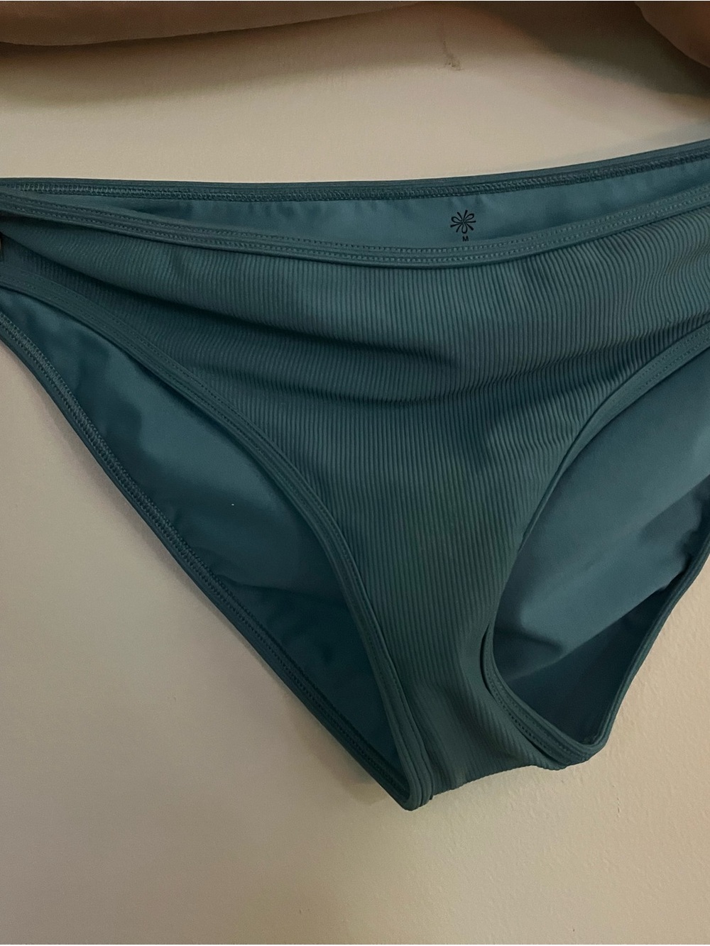 emory park Ribbed Bikini Bottom in Teal Blue-Green